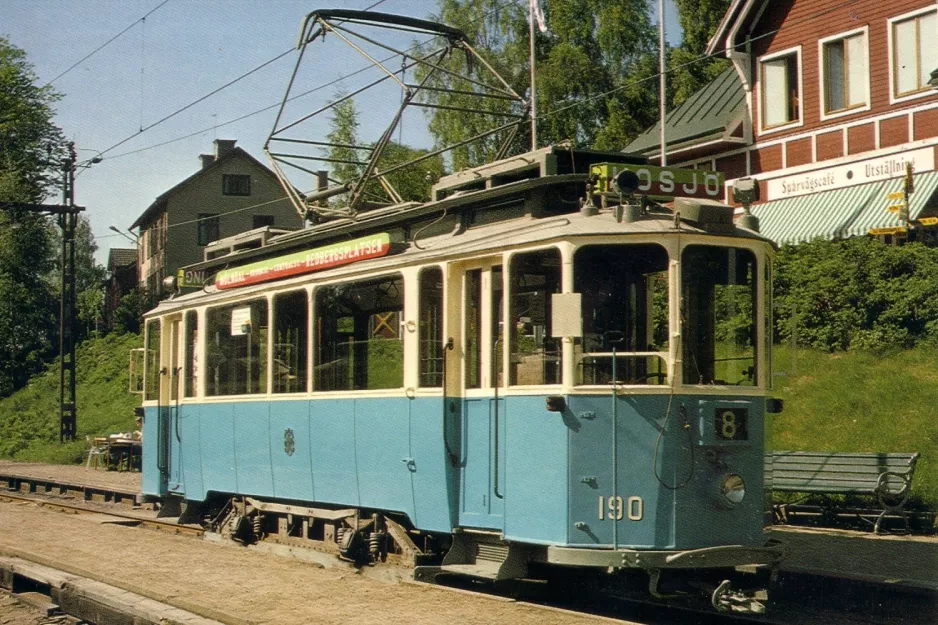 Postcard: Malmköping museum line with railcar 190 by Malmköping (1970)