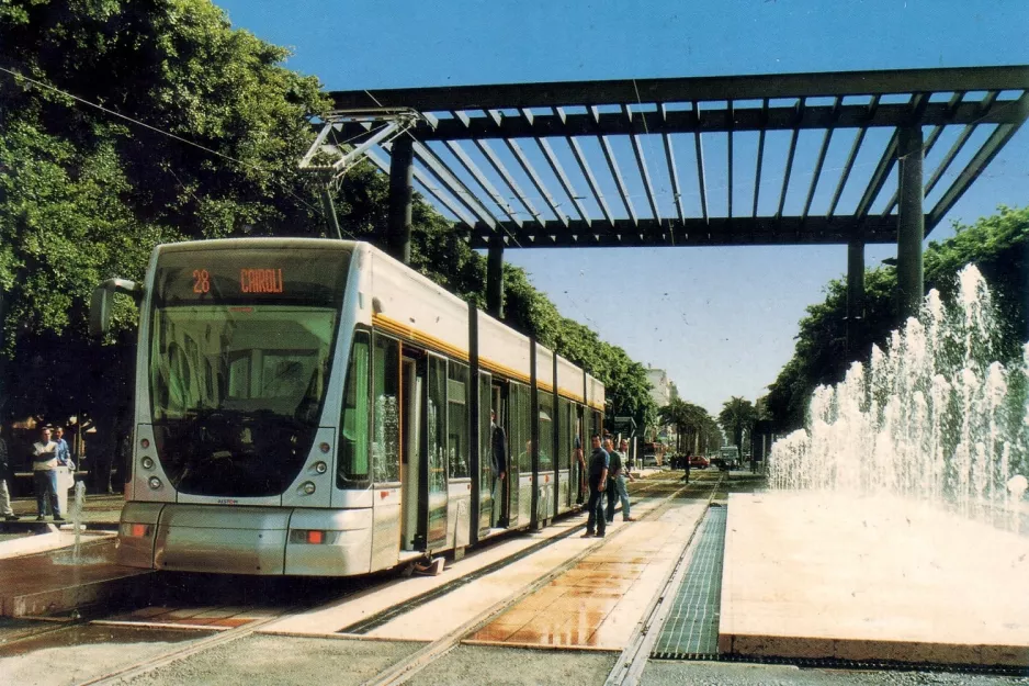 Postcard: Messina tram line 28  on Cairoli (2004)