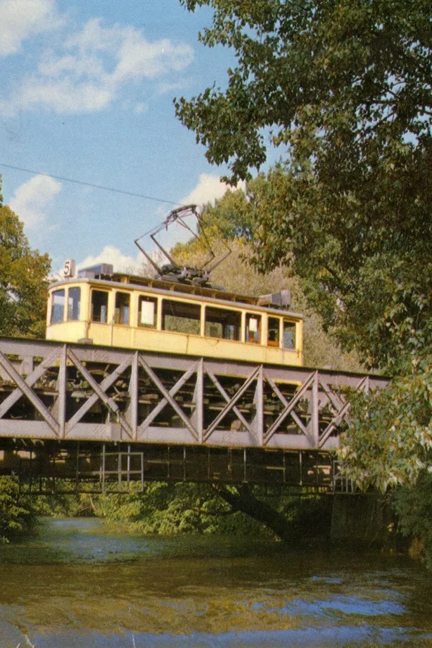 Postcard: Neuchâtel regional line 215 with railcar 64 on Route de Cortaillod (1965)