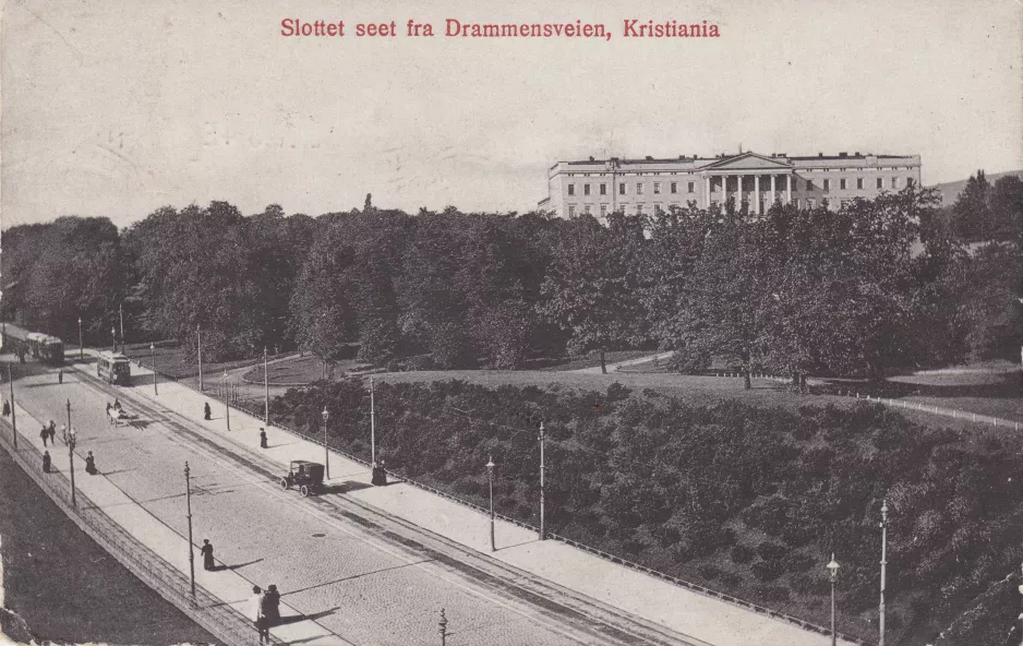 Postcard: Oslo on Drammmmensveien (Henrik Ibsens gate) (1899)
