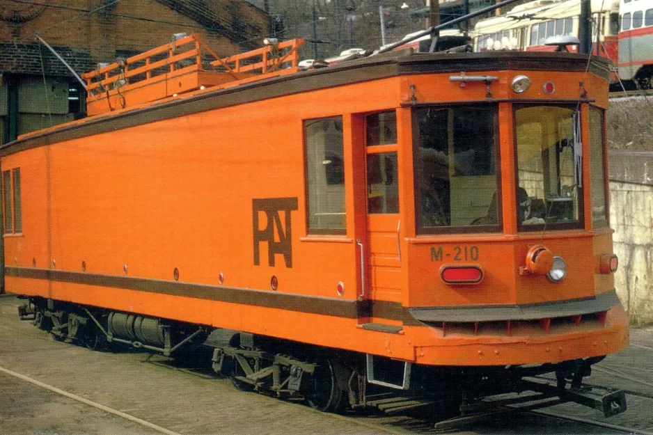 Postcard: Philadelphia service vehicle M-210 at South Hills Junction (1974)