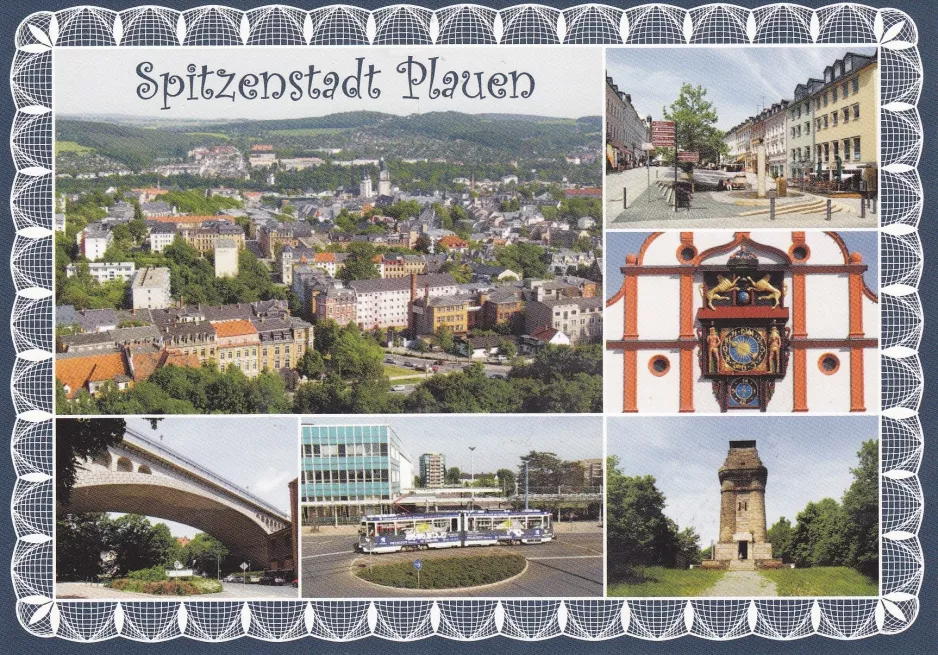 Postcard: Plauen near Oberer Bahnhof, Stadtpark (1990)