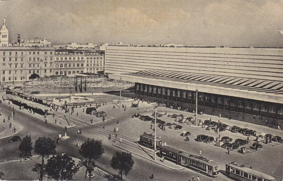 Postcard: Rome in front of Termini (1953)