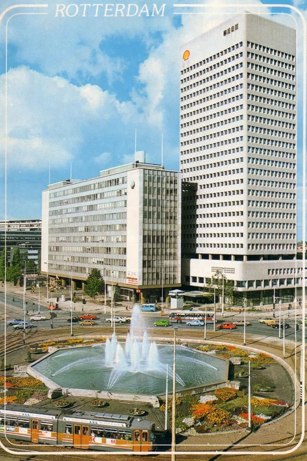 Postcard: Rotterdam tram line 3 on Hofplein (1981)