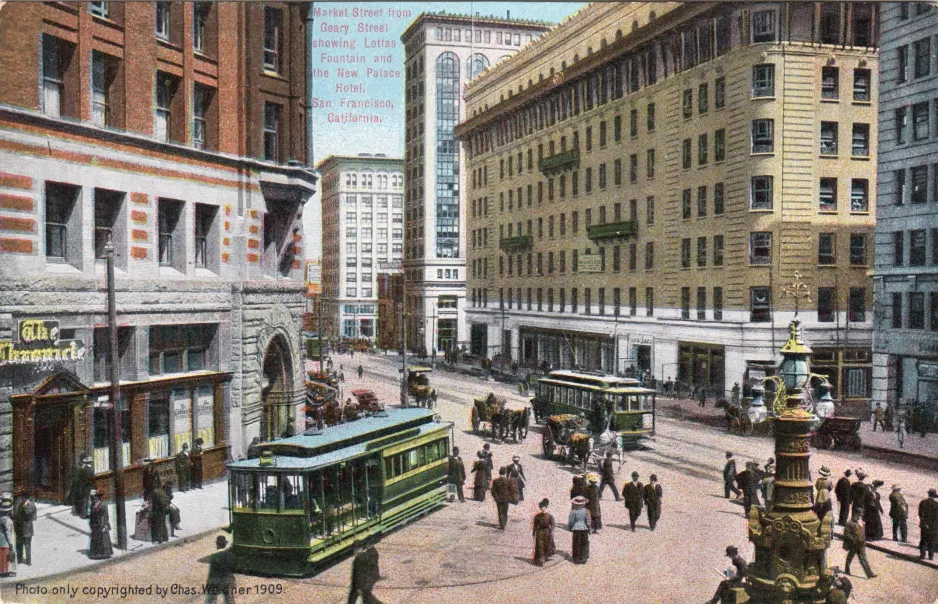 Postcard: San Francisco at Market & Kearny (1909)