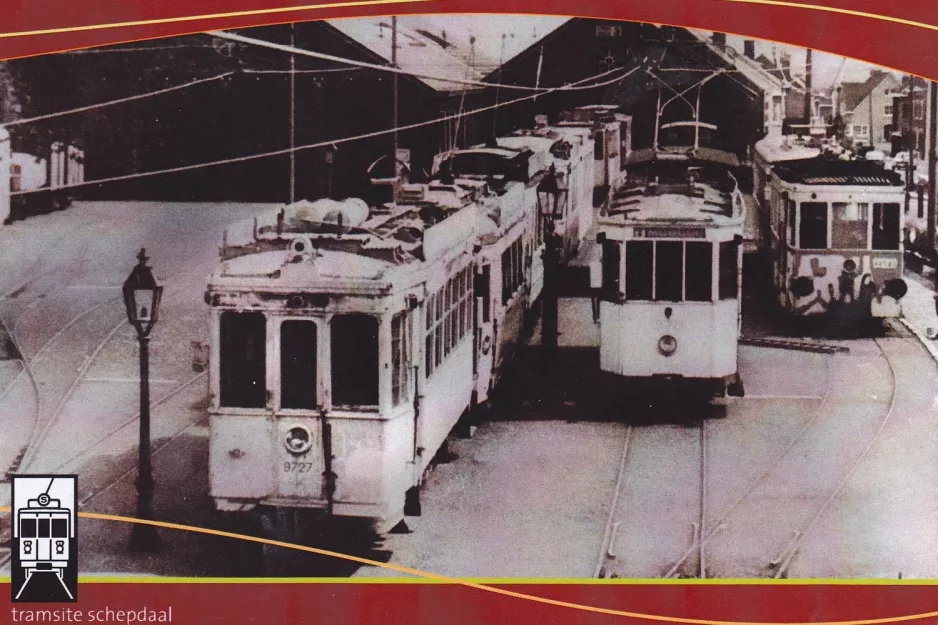 Postcard: Schepdaal railcar 9727 in front of Tramsite (1961)