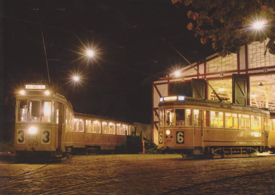 Postcard: Skjoldenæsholm railcar 575 in front of Valby Gamle Remise (2011)