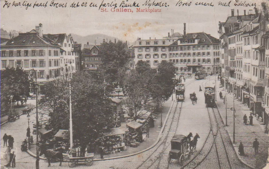 Postcard: St. Gallen on Marktplatz  (1900)