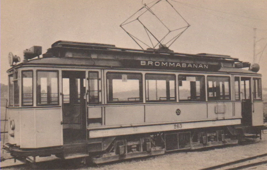 Postcard: Stockholm railcar 263 at Waldemarsudde (1922)
