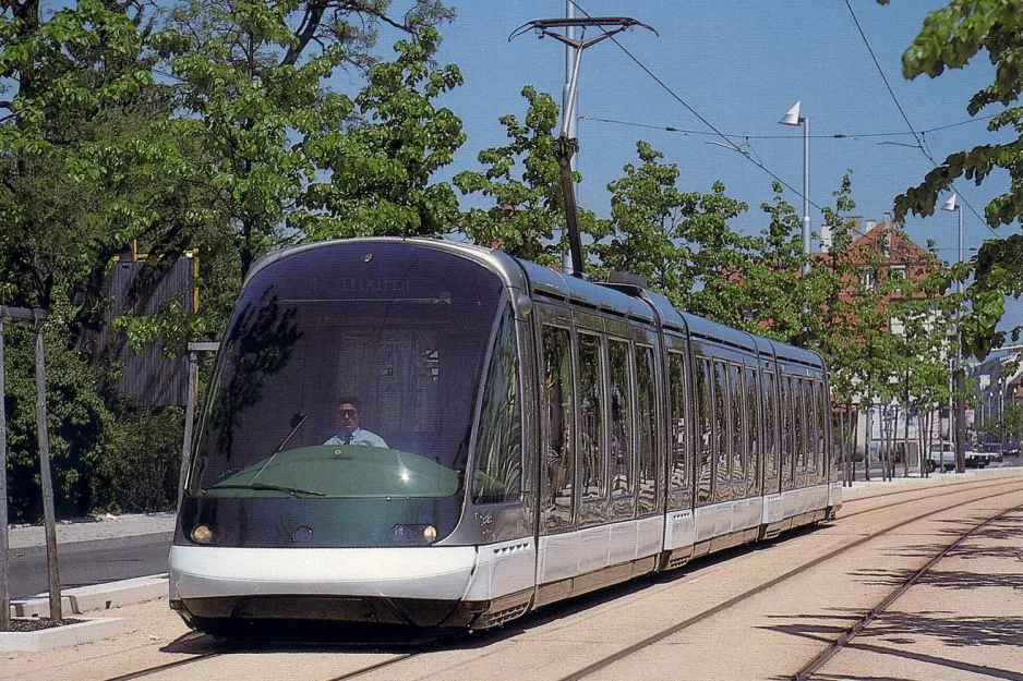 Postcard: Strasbourg tram line A at Illkirch Lixenbuhl (1994)