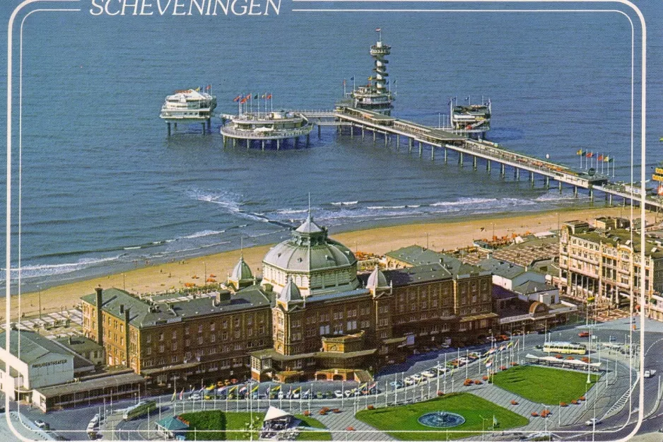 Postcard: The Hague near Luchtopname Pier, Scheveningen (1980)