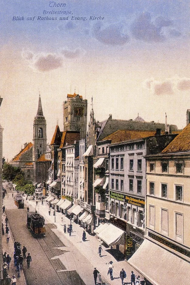 Postcard: Toruń on Breitestraße (Szeroka) (1905)