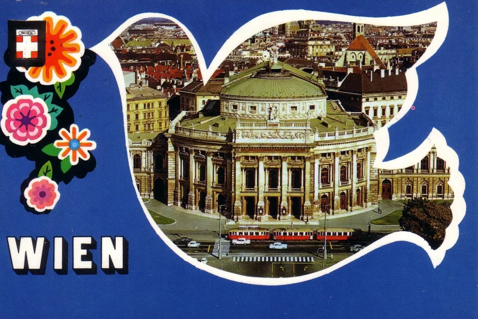 Postcard: Vienna in front of Burgtheater (1960)