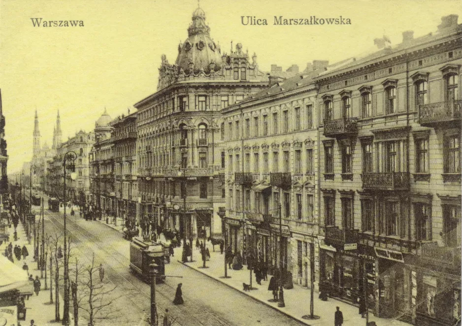 Postcard: Warsaw on ulicy Marszałkowska (1916-1918)