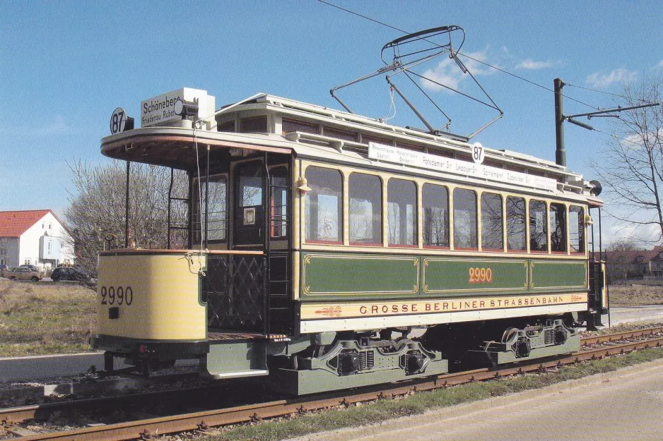 Postcard: Woltersdorf museum line Tramtouren with railcar 2990 on Berliner Straße (2009)