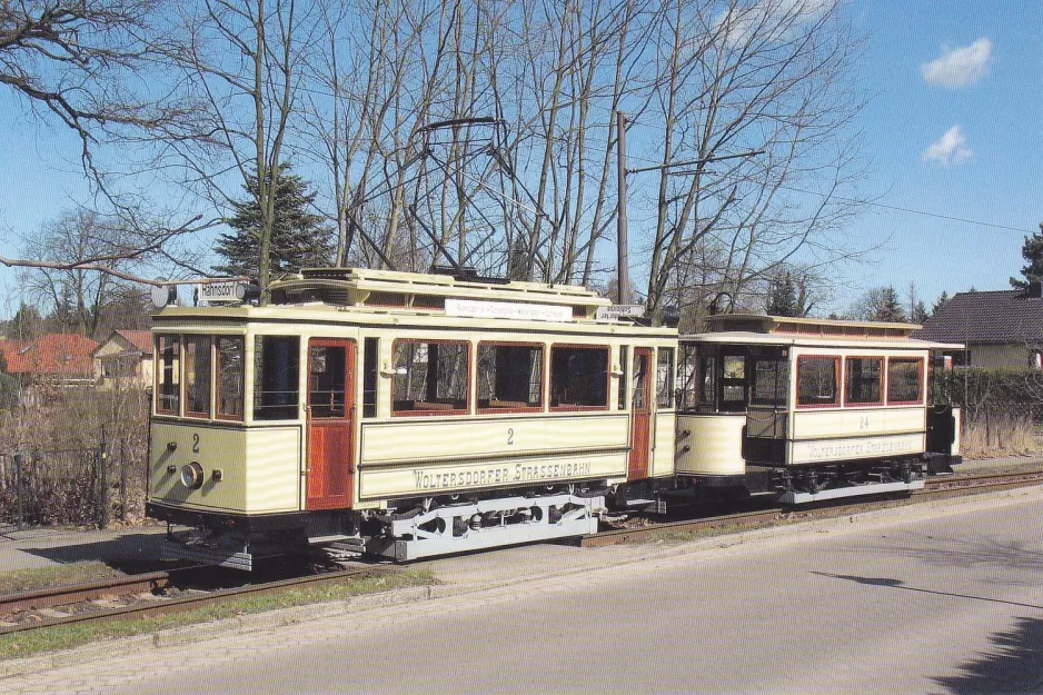 Postcard: Woltersdorf Tramtouren with museum tram 2 near Goethestr. (2000)