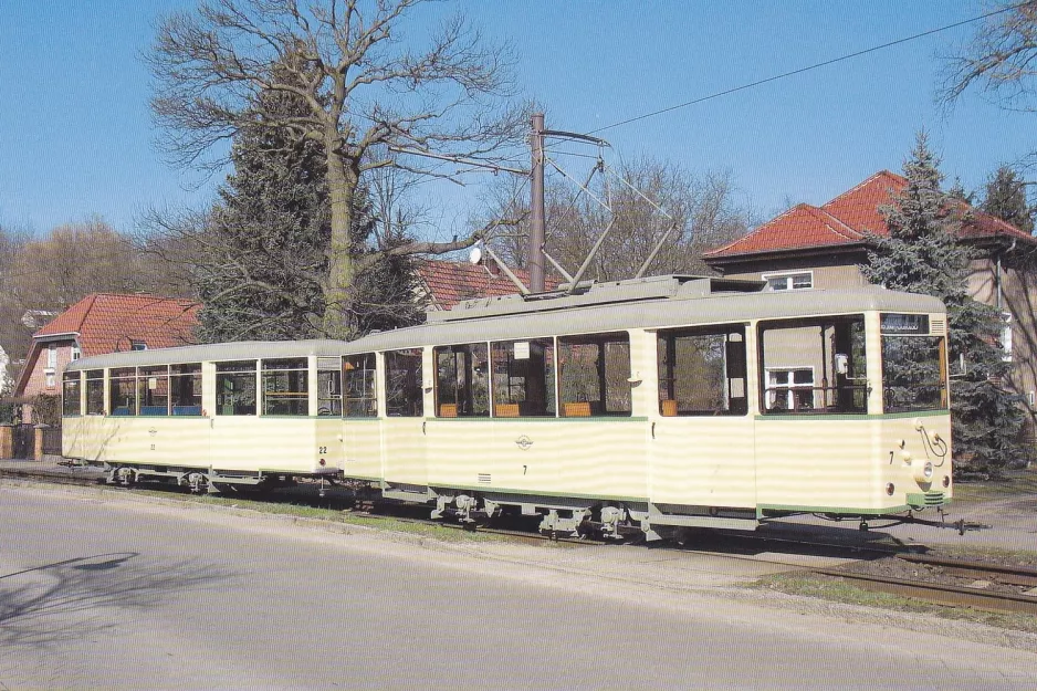 Postcard: Woltersdorf Tramtouren with museum tram 7 near Goethestr. (2000)