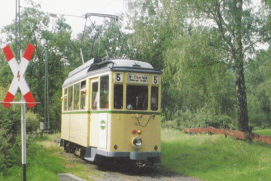 Postcard: Wuppertal BMB with railcar 105 at Schulkohlfurth (1992)