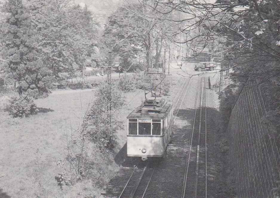 Postcard: Wuppertal funicular Barmer Bergbahn with railcar Barmer Bergbahn 5  (1959)