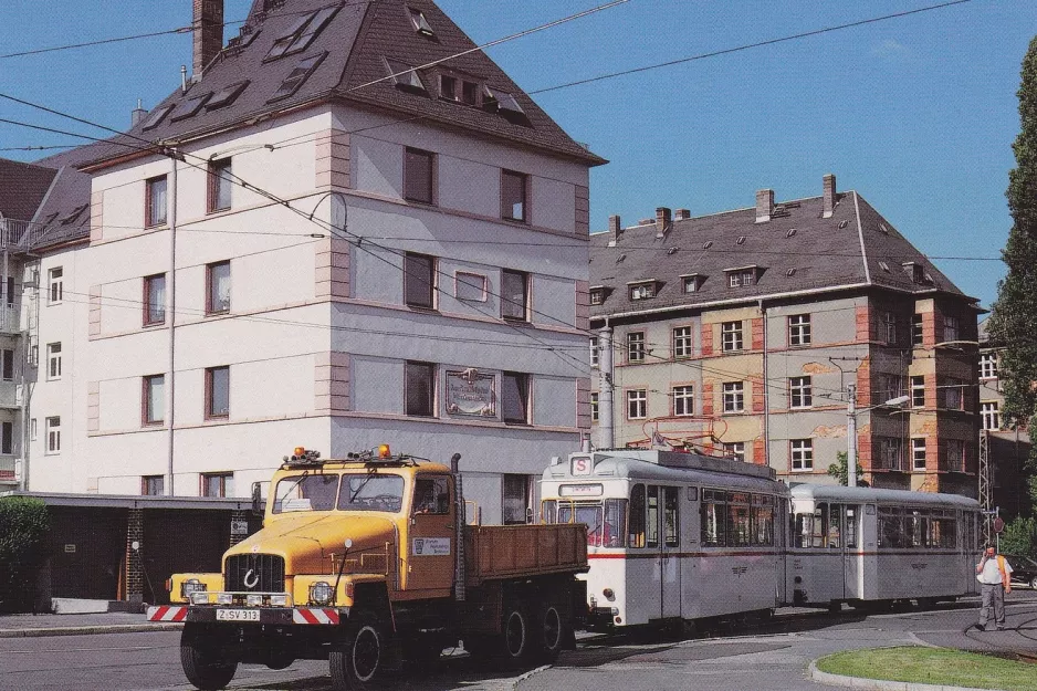 Postcard: Zwickau museum tram 92 at the depot Schlachthofstr. (1998)