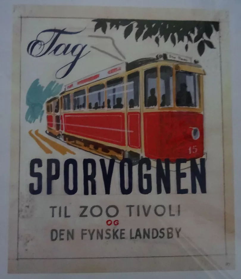 Poster: Odense Hovedlinie with railcar 15  (1930-1940)