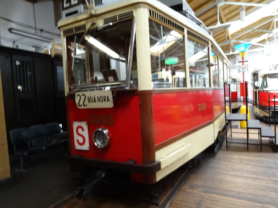 Prague railcar 3083 in Muzeum Městské Hromadné Dopravy (2024)
