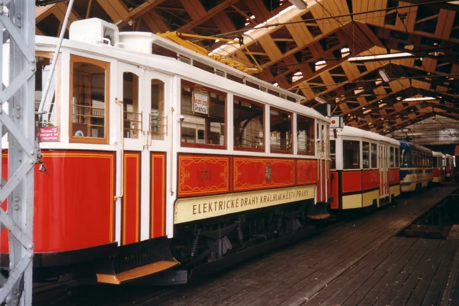 Prague railcar 351 in Muzeum Městské Hromadné Dopravy (2001)