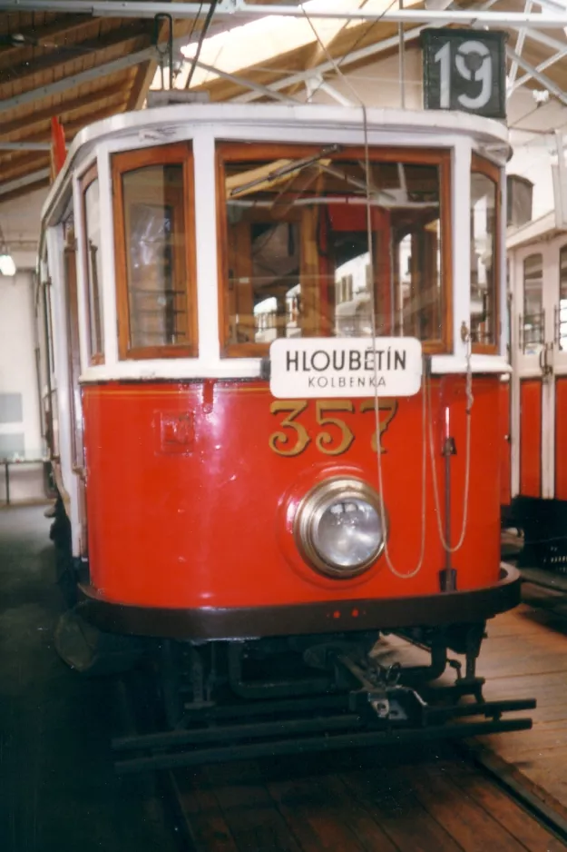 Prague railcar 357 in Muzeum Městské Hromadné Dopravy (2001)