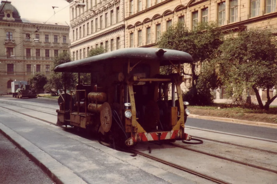 Prague track repair machine on Křižovnická (1983)