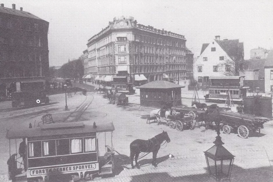 Prescription envelope: Copenhagen Blegdamslinien with horse-drawn tram 20 on Trianglen (1885-1887)
