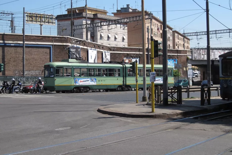 Rome articulated tram 7107 near Porta Maggiore (2010)