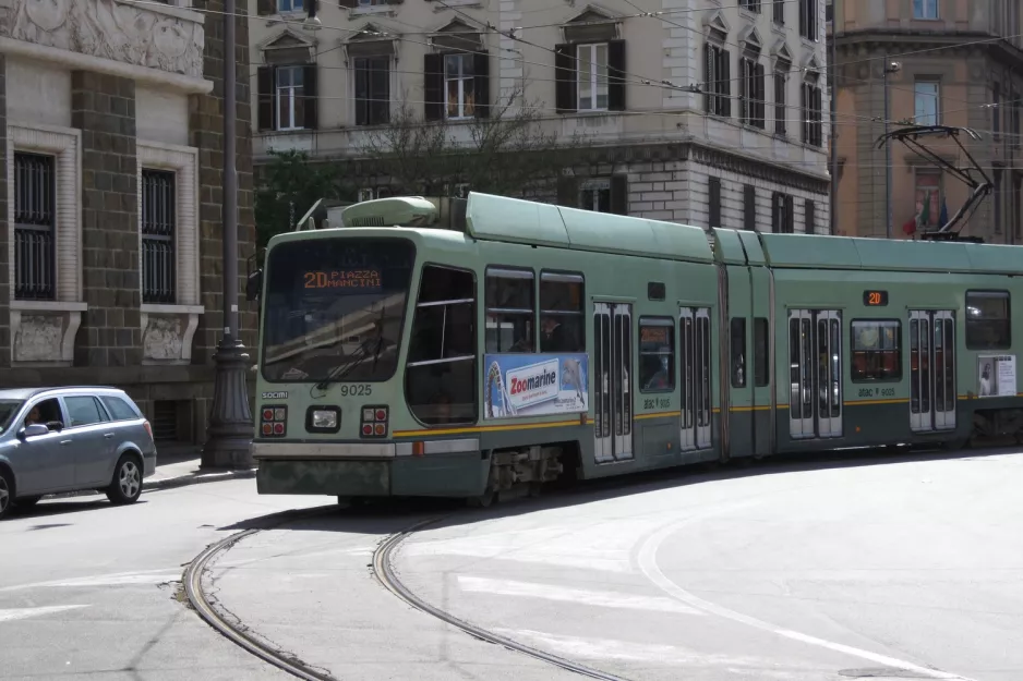 Rome extra line 2/ with low-floor articulated tram 9025 near Risorgimento S.Pietro (2010)