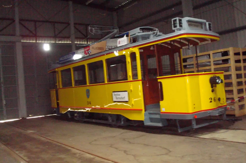 Rostock railcar 26 in Straßenbahnmuseum - depot12 (2015)