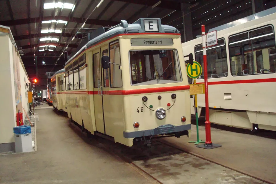 Rostock railcar 46 in Straßenbahnmuseum - depot12 (2015)