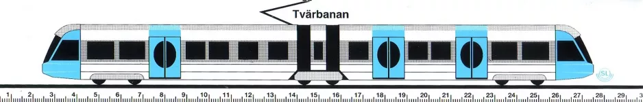 Ruler: Stockholm tram line 30 Tvärbanan  (2009)