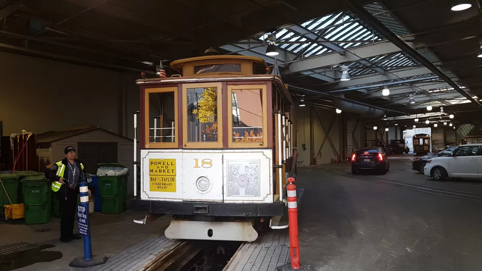 San Francisco cable car 18 inside the depot Washington Street & Mason Street (2019)