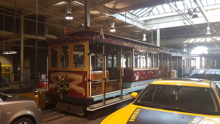 San Francisco cable car 49 inside the depot Washington Street & Mason Street (2019)