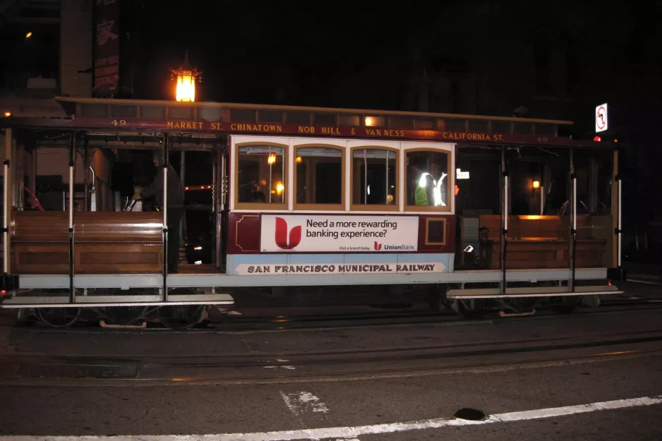 San Francisco cable car California with cable car 49 on California Street (2010)