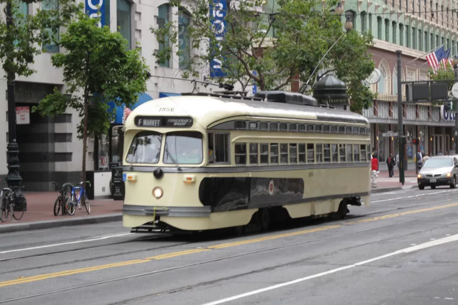 San Francisco F-Market & Wharves with railcar 1056 on Market Street (2010)