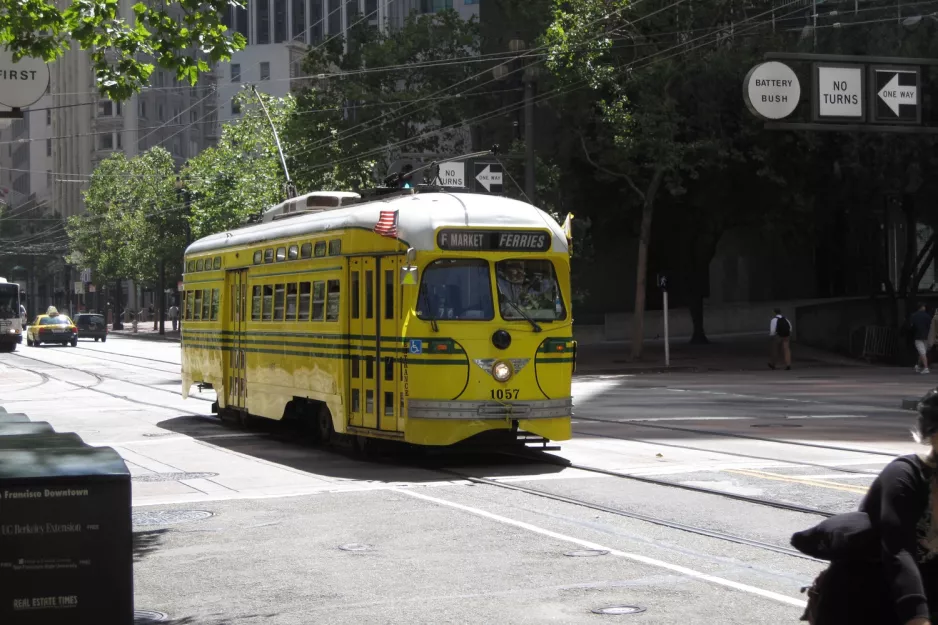 San Francisco F-Market & Wharves with railcar 1057 on Market Street (2010)