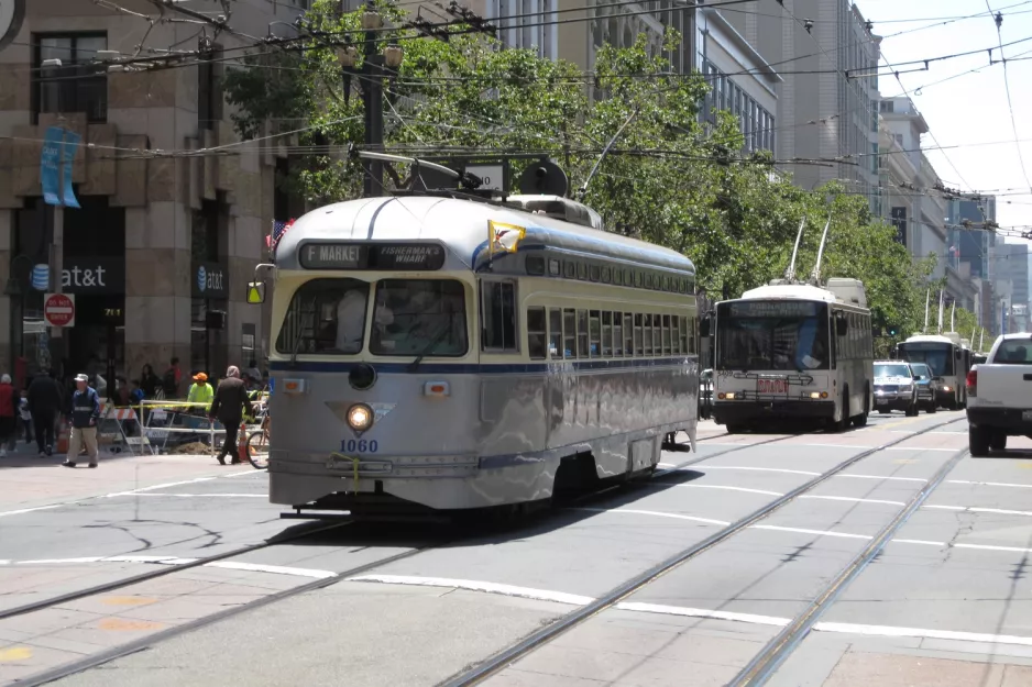 San Francisco F-Market & Wharves with railcar 1060 on Market Street (2010)