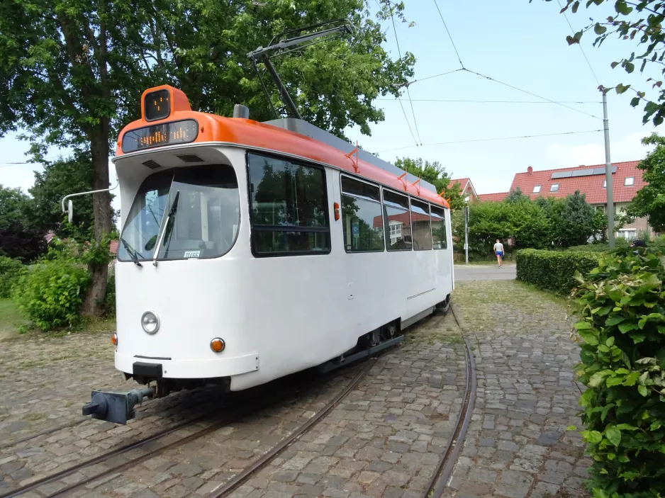 Schönberger Strand articulated tram 7553 at Museumsbahnen (2021)