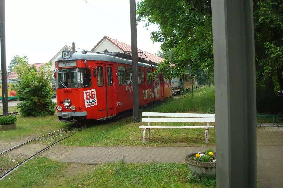 Schöneiche articulated tram 46 "Friedrichshagen" at Rahnsdörfer Str. (2013)