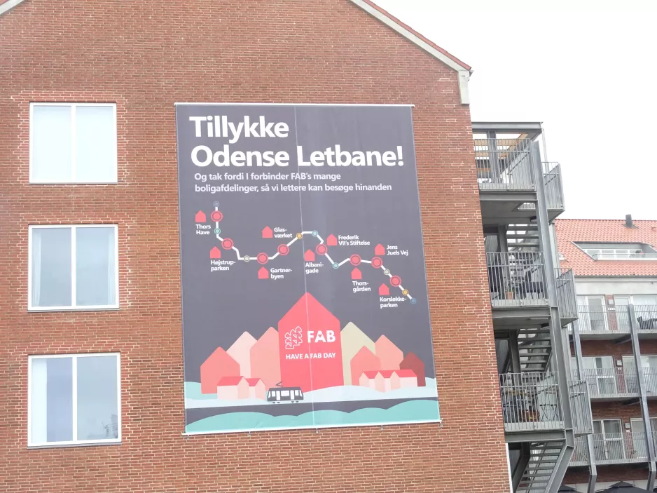 Sign: Odense Tramway  on Vestre Stationsvej (2022)