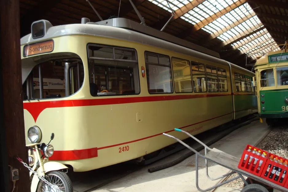 Skjoldenæsholm articulated tram 2410 inside Remise 1 (2013)