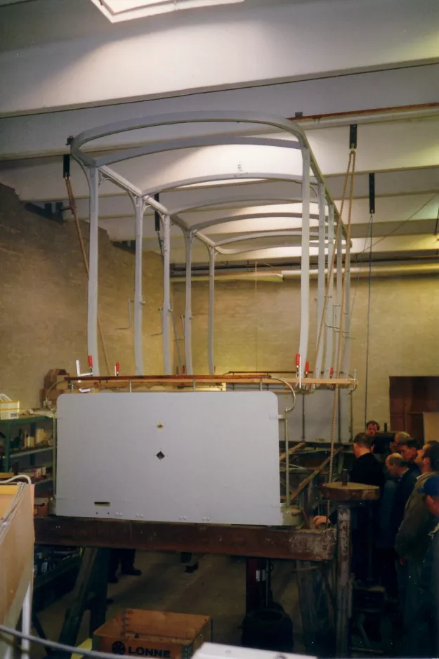 Skjoldenæsholm open sidecar 51 during restoration Odense (2001)
