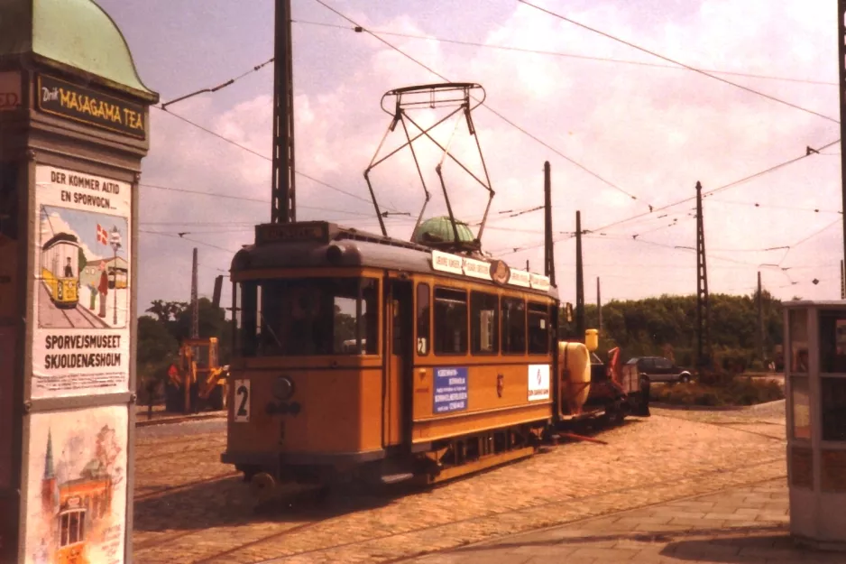 Skjoldenæsholm railcar 1 on the entrance square The tram museum (1990)