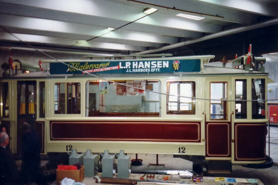 Skjoldenæsholm railcar 12 during restoration Odense (1992)
