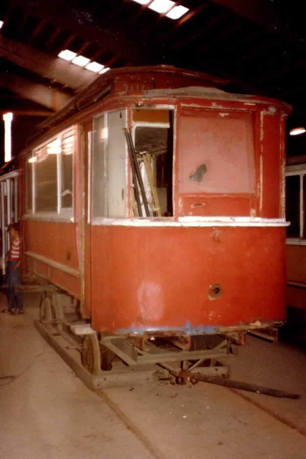 Skjoldenæsholm railcar 12 inside the depot Remise 1 (1981)