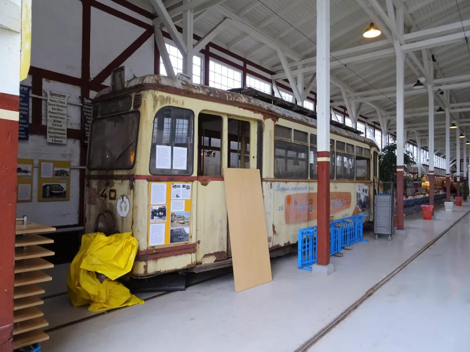 Skjoldenæsholm railcar 40 inside Valby Gamle Remise (2017)